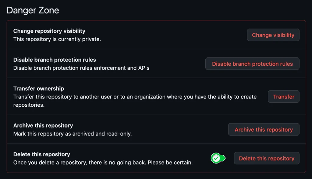 Danger Zone - Delete this repository