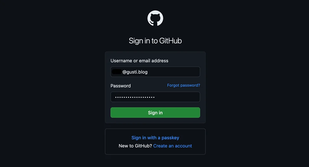 Login ke Github